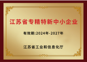 江蘇省專(zhuān)精特新中小企業(yè)